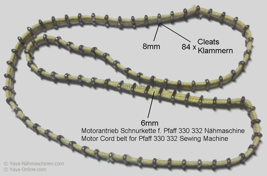 Pfaff Nähmaschine 330/332 Schnurkette Antriebskette Antriebsriemen Gurtriemen Gurtband | 84 x Klammern